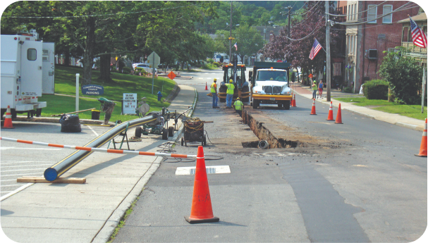 CNG field work on street